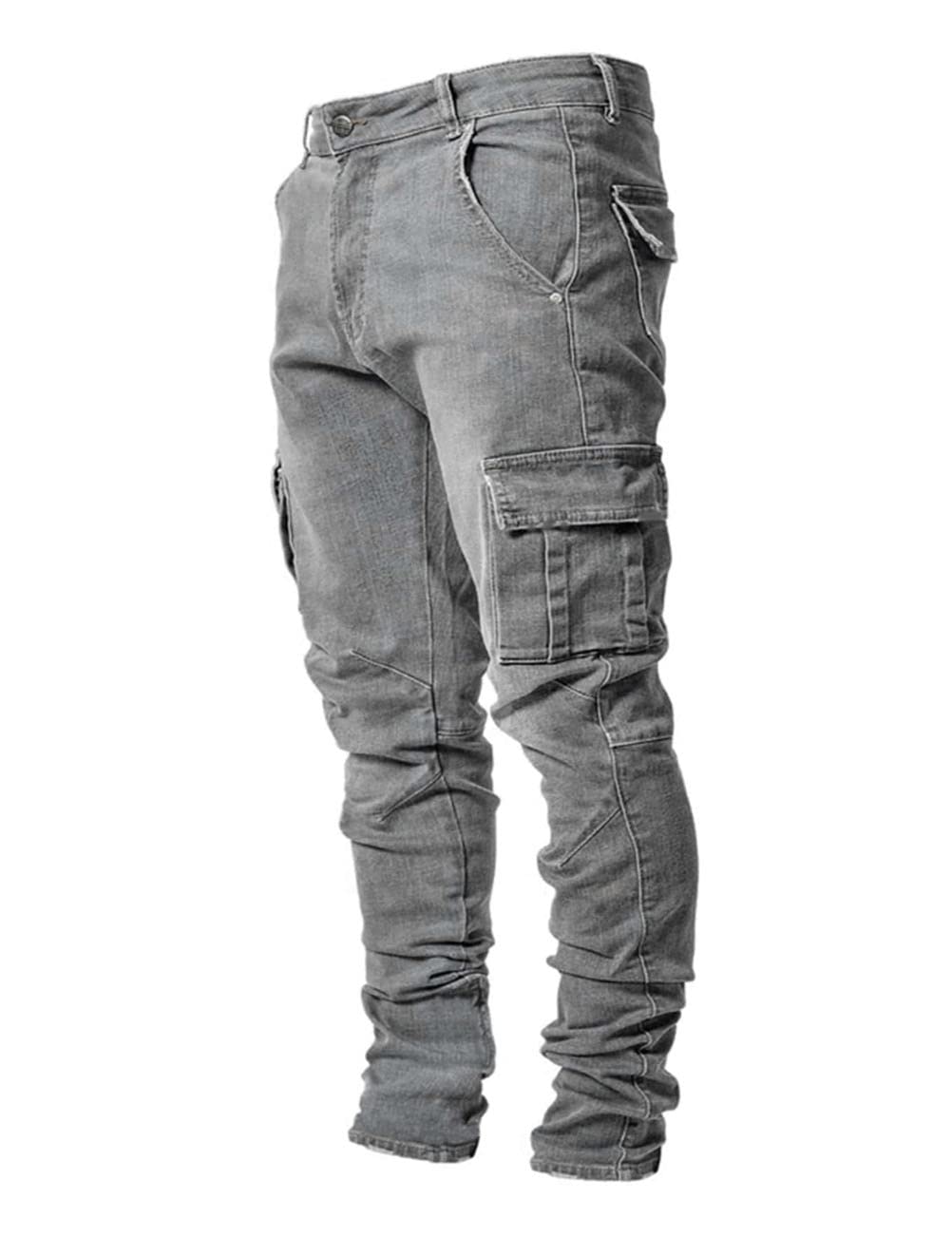 Men's Slim Fit Stretch Jeans Ripped Skinny Jeans for Men, Distressed Straight Leg Fashion Comfort Flex Waist Pants