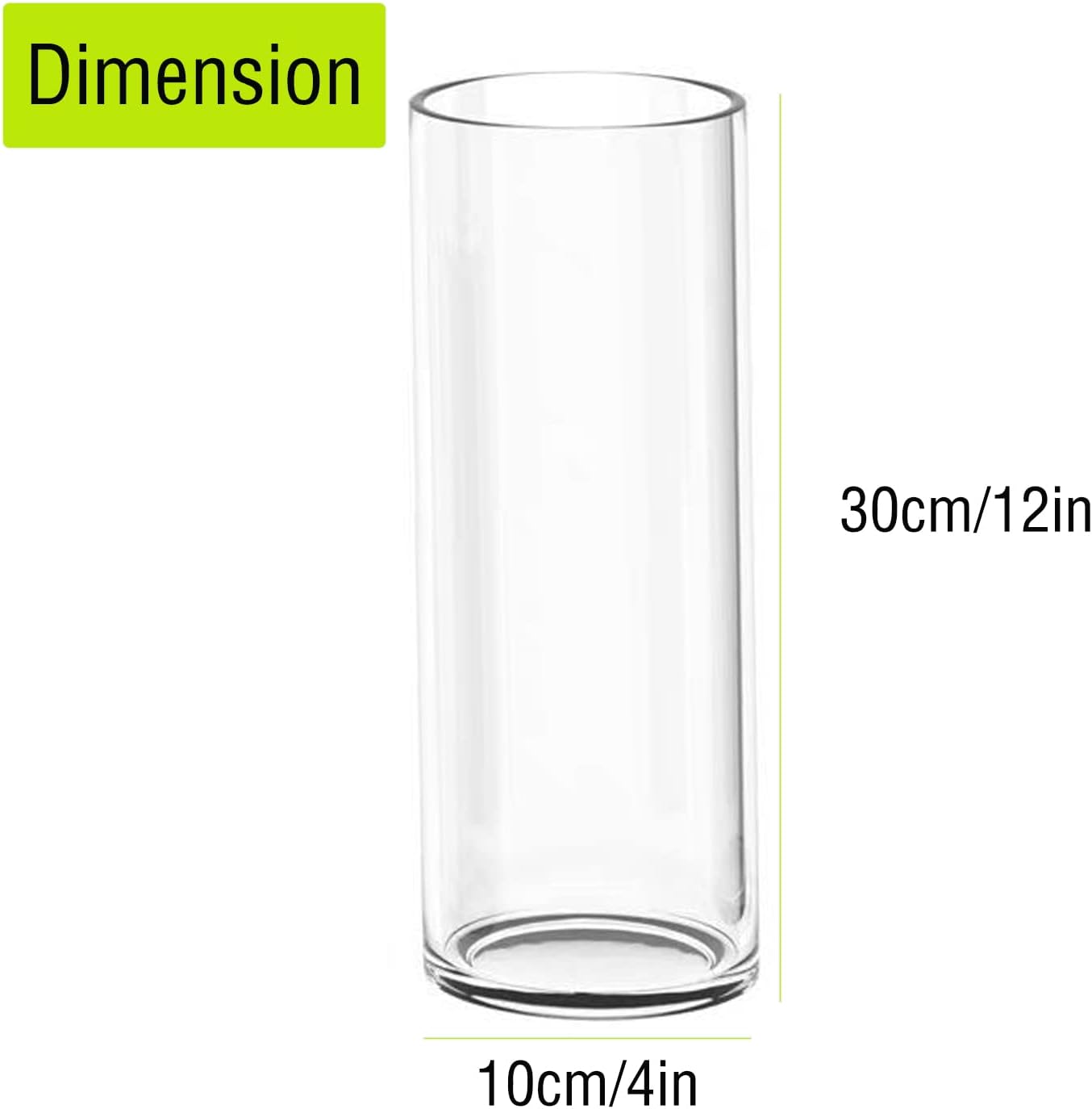 TSKDKIT Large Glass Vase for Flowers 30cm Glass Cylinder Vase Clear Vases for Living Room Modern Large Vases 30 x 10cm - Image 4
