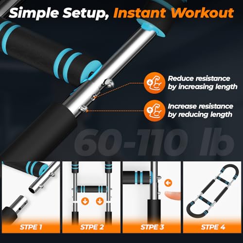HTM Twister Arm Trainer - Adjustable Resistance 60-100lb for Chest & Arm Workout, Portable Upper Body Strength Training Bar for Home & Gym, Detachable Power Twister Exercise Equipment by HTM - Used condition - Image 6