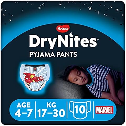 Huggies DryNites, Night Time Pants for Boys - Sizes 4-7 Years (10 Pants) - Pyjama Pants with Discrete Protection - Unbeatable Night Time Protection Cover