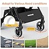X2 Pet Stroller, Dog Cat Stroller for Small Pets, Equipped with Detachable & One-Click Folding Carrier, Waterproof Pad & Sunshade Canopy,Black