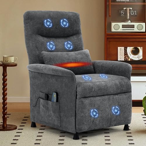 Sillón reclinable eléctrico gris para adultos miniatura 1
