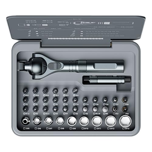 Magnetic Screwdriver Set, 40-in-1 DIY Ratchet Screwdriver Kit with Ball-Joint Handle