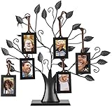 ❤ Estilo de moda: las ramas y hojas intrincadamente talladas exhiben artísticamente sus preciosas imágenes familiares, muestran cómo ha florecido su árbol genealógico.