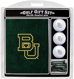 Team Golf NCAA Gift Set Embroidered Golf Towel, 3 Golf Balls, and 14 Golf Tees 2-3/4" Regulation, Tri-Fold Towel 16" x 22" & 100% Cotton
