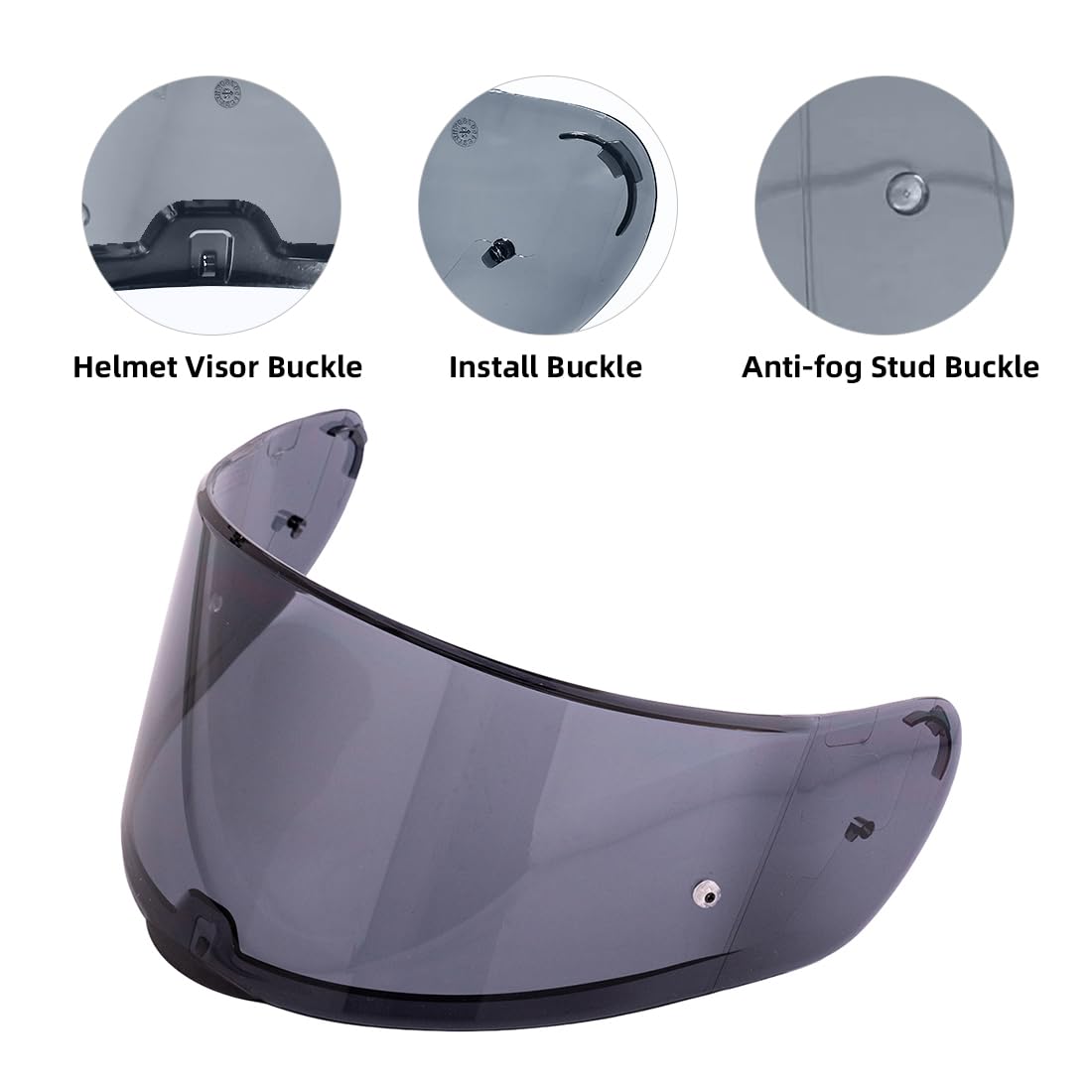 VCOROS Wizjer motocyklowy z wizjerem, wizjer, integralny kask motocyklowy, akcesoria do kasku motocyklowego, wizjer do kasku LS2 FF397 FF801 (czarny)