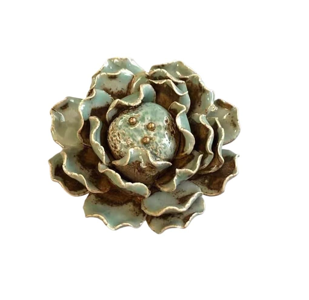 Poignée de tiroir en céramique fleur pour décorer une commode de chambre
