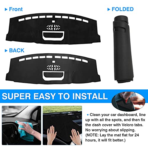 Image of Autorder Dashboard Cover Mat for 2021-2025 2026 Ford F150 F-150 Accessories Dash Cover Flannel Dash Mat Sunshade Glare UV Rays Protector (Only fit for 8-inch Touchscreen)