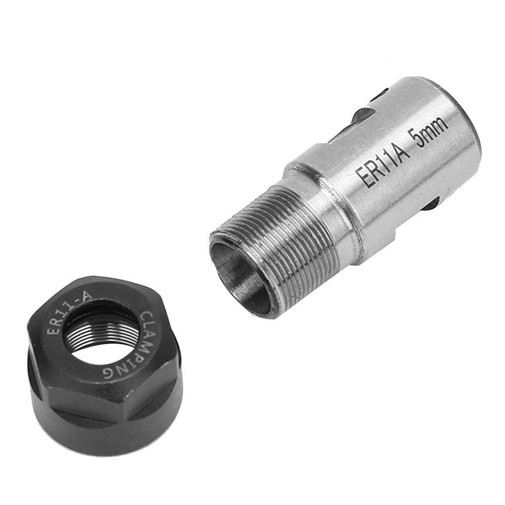 Ensemble de Pinces à Ressort de Précision ER11 et Tige D'extension de Support D'arbre Moteur ER11 5mm Mandrin à Pince ER11 pour Machine de Gravure CNC et Outils de Tour de Fraisage