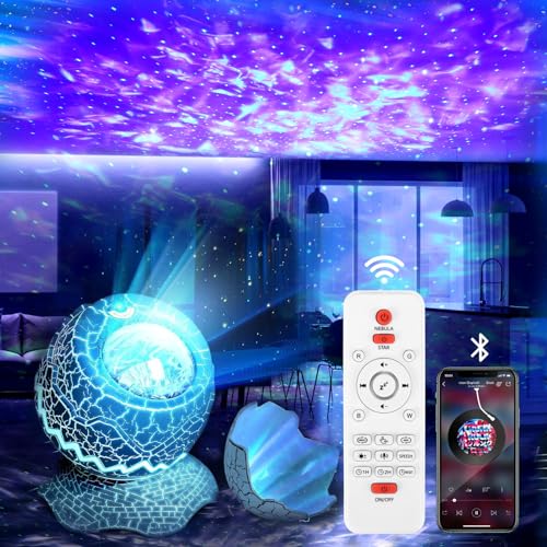 Image of Galaxy Projector Dinosaur Egg Star Light, Bluetooth Speaker Night Light with White Noise, Timer, Remote Control Color Changing Mood Lighting /Gifts Bedroom Decor