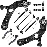 Detroit Axle - 10pc Front End Kit for Toyota 2006-2018 Rav4, 2 Lower Control Arms 4 Tie Rods 4 Front and Rear Stabilizer Sway Bars 2007 2008 2009 2010 2011 2012 2013 2014 2015 2016 2017 Replacement