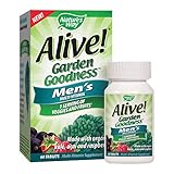 Nature's Way Alive! Garden Goodness Men's Multivitamin, Veggie & Fruit Blend (1400mg per serving), Made with Organic Kale, 60 Tablets