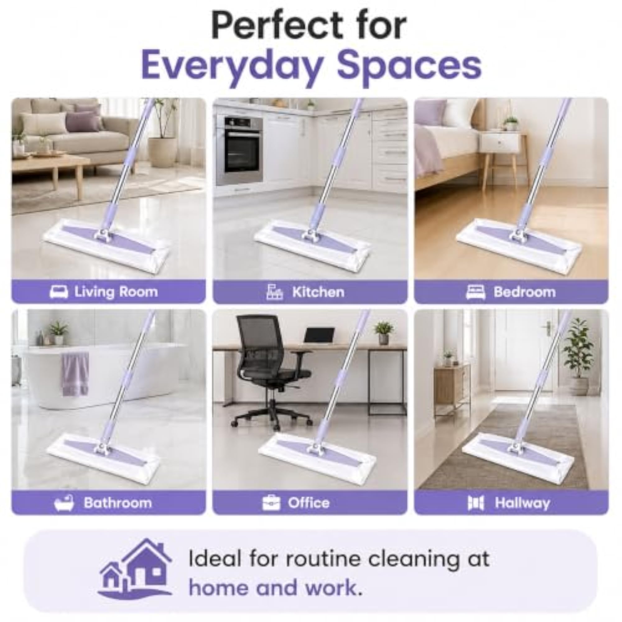 Disposable Dry & Wet Flat Mop with Extendable Handle
