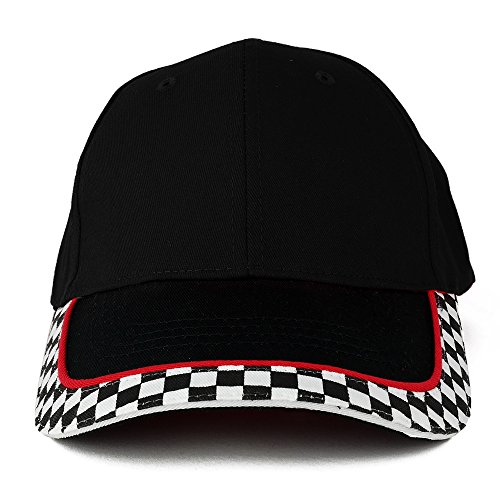 Armycrew Racing Flag Low Profile Structured Cotton Twill Baseball Cap (One Size, Black) #TOP1