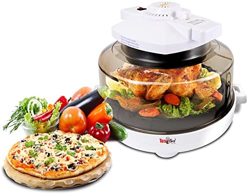 Total Chef Countertop Infrared Oven with Convection Air Circulation, Time and Temperature Control, 1300W, Roast, Steam, Bake, Broil, Air Fry, and More, For Cottage, Dorm Room, RV, Apartment, Home