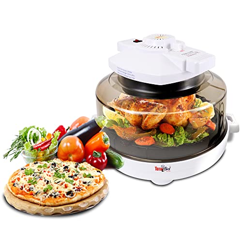 Total Chef Countertop Infrared Oven with Convection Air Circulation, Time and Temperature Control, 1300W, Roast, Steam, Bake, Broil, Air Fry, and More, For Cottage, Dorm Room, RV, Apartment, Home