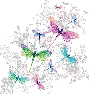 CraftyThings 4 x Paper Napkins - Dragonfly Groove - Ideal for Decoupage/Napkin Art
