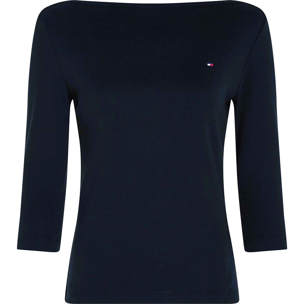 Tommy Hilfiger Women's New Cody Slim Boat-NK 3/4SLV WW0WW40589 S/S Knit Tops, Blue (Nos Desert Sky), M