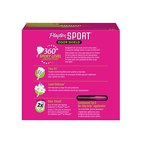 Image of Playtex Sport Odor Shield Tampons, Regular Absorbency, Unscented - 32ct (Pack of 2)