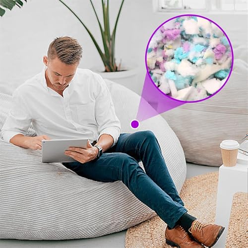 موتيم حشوة من الميموري فوم المبشور بوزن 5 باوند، حشو بين باج ناعم ومريح بالوان عشوائية، مناسب لمختلف الوسائد، سرير الكلاب، وسادة الاريكة، وسادة الظهر (43 × 18 × 18 سم/2.3 كغم)