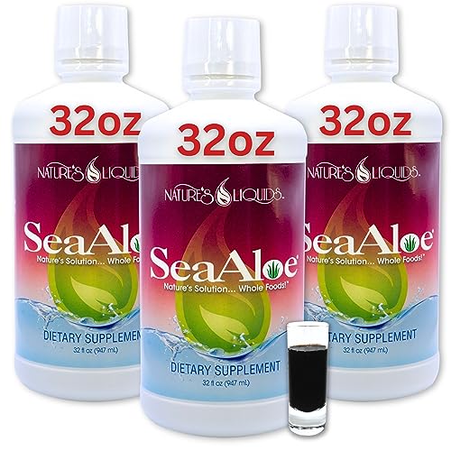 SeaAloe Aloe Vera Juice Oceanic Elixir 32oz (3 Pack)