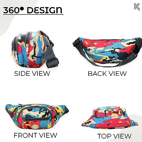 Image of Kraptick Premium Unisex Waist Bag for Men and Women - Stylish Fanny Pack, Hip Bag, Travel Money Belt (Camouflage Purple)
