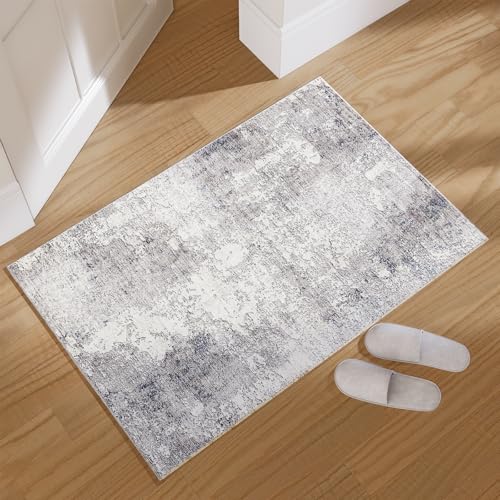 Washable Small Entryway Area Rugs: 2'x3' Abstract Rug Non Slip Door Mat Indoor Entrance Stain Resistance Low Pile Throw Rugs for Inside Front Door Floor Bedroom Bedside Kitchen Nursery Kids Room Entry