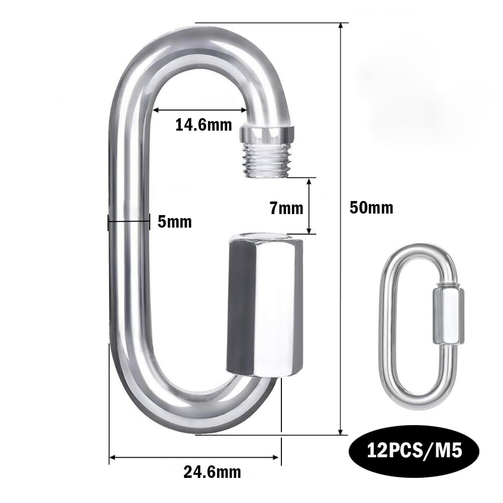 UNICRAFTALE 6 Moschettoni A Vite Ovale In Acciaio Inox Per Portachiavi E Gioielli Fai Da Te - 2 Colori, Clip Di Collegamento Rapido