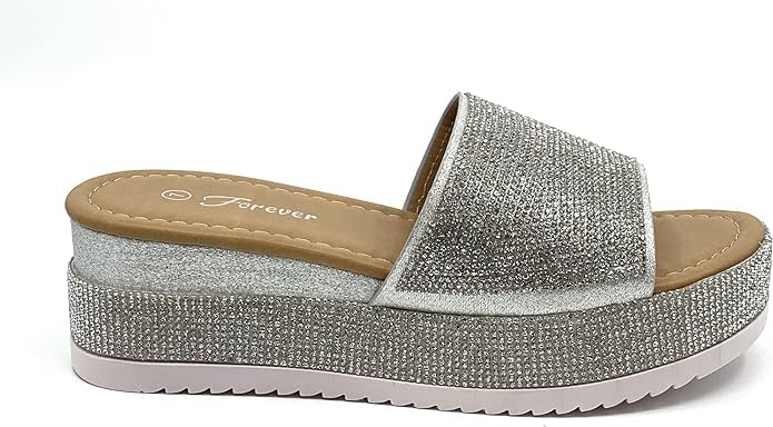 Forever Link Women Rhinestone Slip On Platform Sandals2