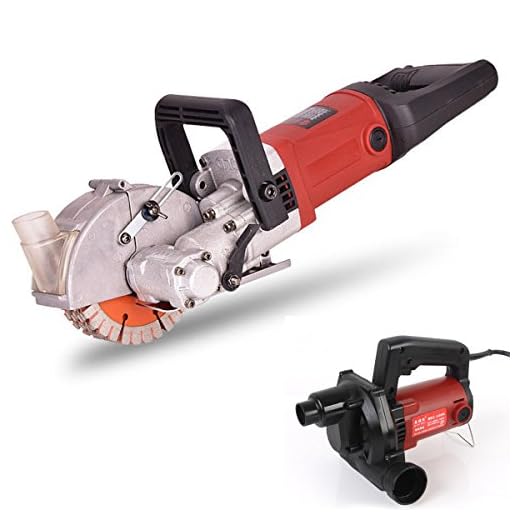 220V 4000W Electric Wall Groove Cutting Machine Electric Brick Wall Chaser Concrete Cutter Notcher Groover Wall Slotting machine 40mm Max Width + Vacuum Cleaner