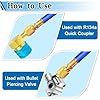 Refrigerator Freon Recharge Kit, R134a Refrigerant Recharge Kit, Fridge Recharge Kit, with 1 BPV31 Bullet Piercing Tap Valve, 1 R134a Self-Sealing Adapter, for Home AC Refrigerant System #5