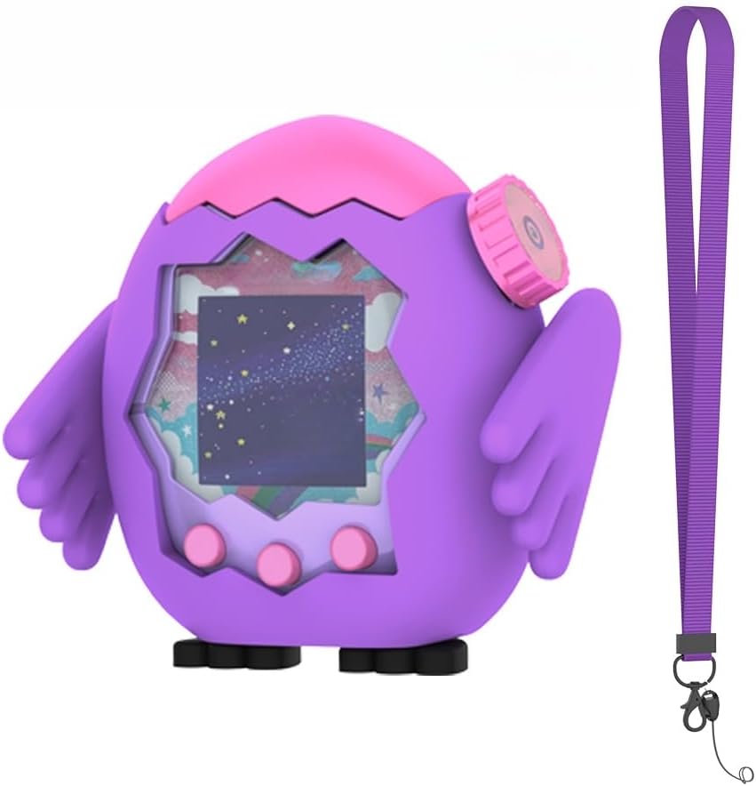 Cute Shape Silicone Protective Case for Tamagotchi Paradise Interactive Virtual Pet Soft Flexible Scratch Resistant Protective Cover Skin with Lanyard