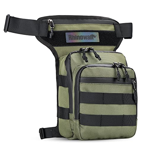 Rhinowalk Sac banane pour jambe de moto - Sac banane - Sac à bandoulière - Pour voyage, pêche, randonnée, cyclisme Cover