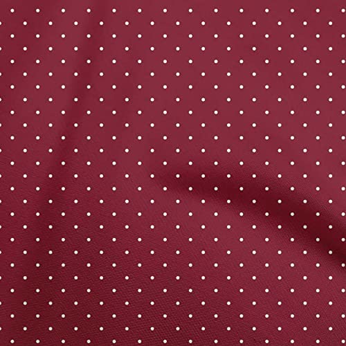 oneOone Cotton Cambric Maroon Fabric Dot Dress Material Fabric Print Fabric By The Yard 42 Inch Wide