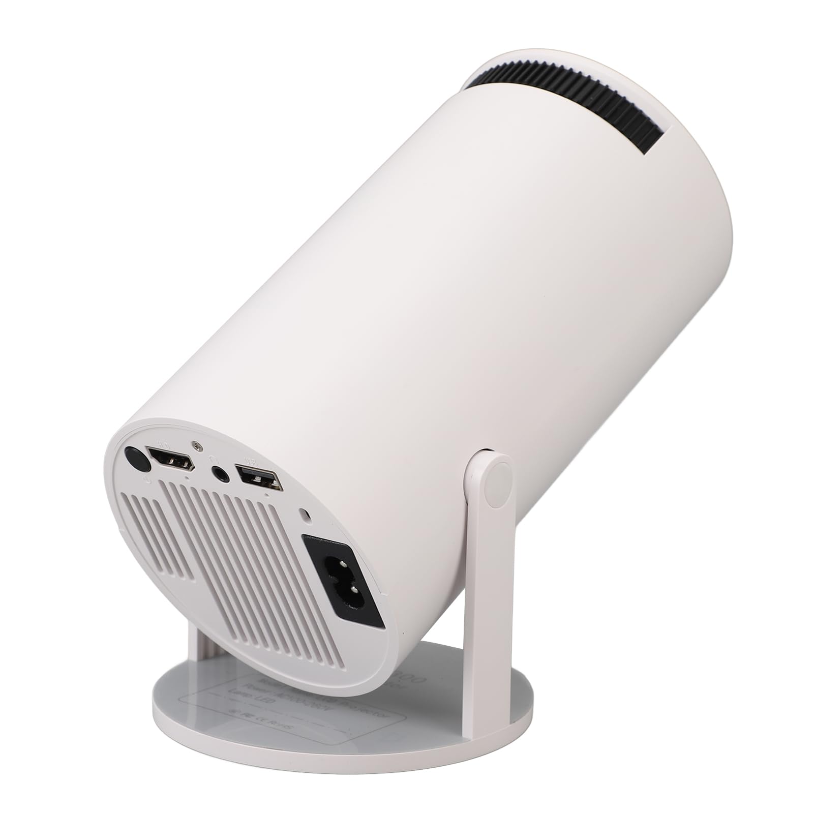 Mini Projecteur Intelligent Portable Rond 270 ° Cercle Circulaire Miniature pour WiFi Film Extérieur, Projecteurs Vidéo (Prise UE)