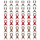 Bencailor 36 Pieces Mini Christmas Scarves for Craft Tiny Snowman Scarves 7.9 x 0.6 Inch Xmas Pet Knitted Scarf Doll Snowman Wine Bottle Scarf Accessory Holiday Christmas Decor for DIY (Red Green)