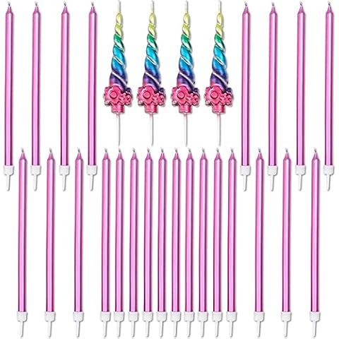 Rainbow Unicorn Birthday Cake Candles (28 Pack) Cover