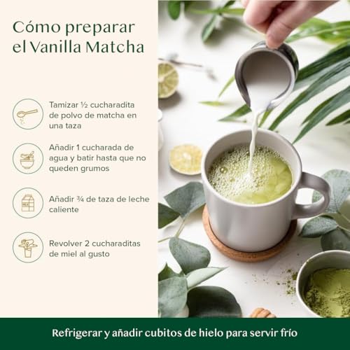 Miniatura 7 de Vahdam Polvo De Matcha Vainilla 100g-50 Tazas Matcha Uji Vainilla De Madagascar 100 Natural Té Verde Japonés Premium Para Latte Té