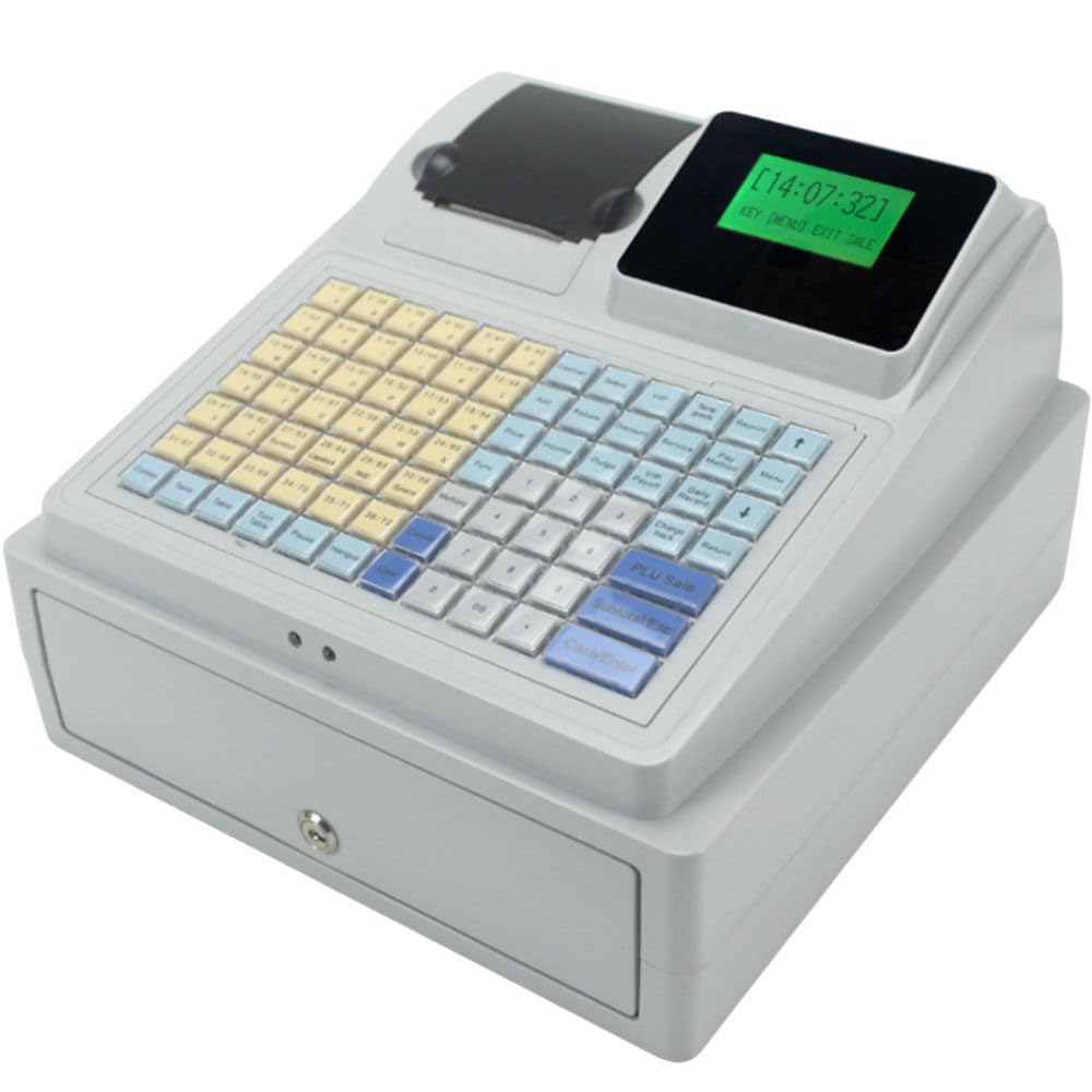 ShaiVrissian Cash Register 81 Keys,Electronic Cash Register,LED Digital Display,English System,Basic Electronic Cash Register,POS System，for Restaurant Supermarket Retail