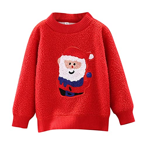 Toddler Boy Girl Christmas Knit Sweater Kids Cartoon Deer Print Long Sleeve Pullover Tops Xmas Fall Winter Clothes