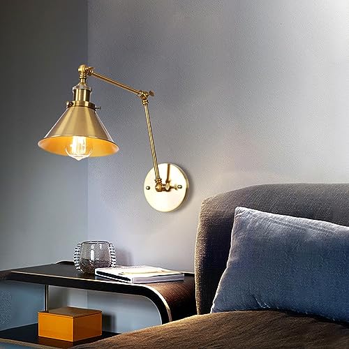 Przemysłowa metalowa lampa ścienna - Gniazdo E27 z żelaznym kloszem do wiejskiej atmosfery, salonu lub sypialni.