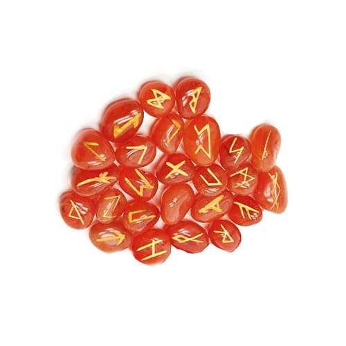 Edzzel Carnelian Natural Rune Stones Set With Engraved