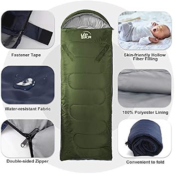 UPSKR Sleeping Bag Lightweight & Waterproof for Adults & Kids Cold Weather 4 &