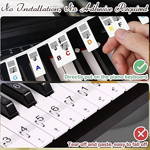 NAUXIU Autocollants amovibles pour clavier de piano 61 touches 88 touches G6I9 - Les Beatles, Paul McCartney, John Lennon, RIngo Starr, George Harrison NAUXIU Autocollants amovibles pour clavier de piano 61 touches 88 touches G6I9 – Image 4