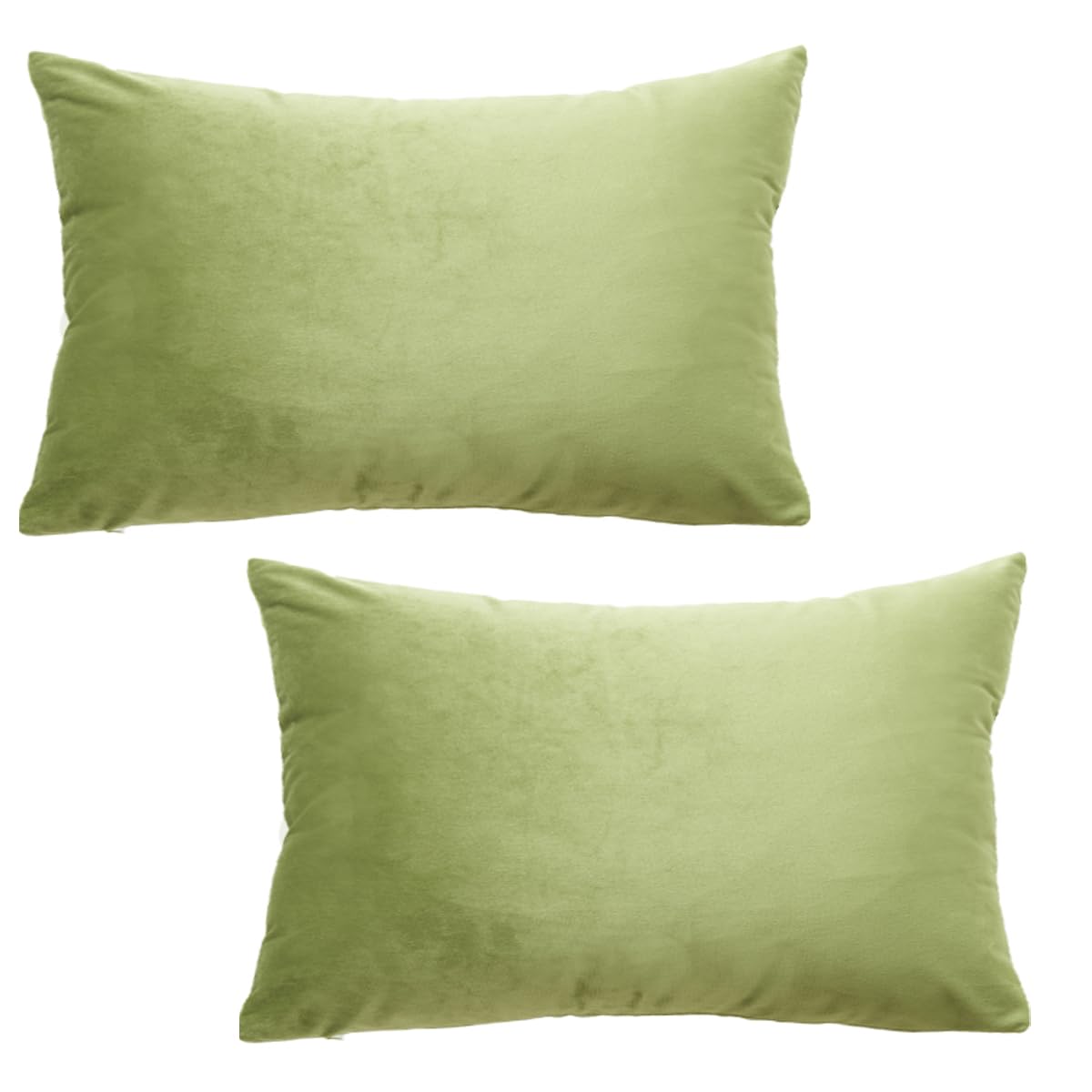 GONOVE Cushion Covers 30x50cm Decorative Modern Throw Pillow Case Pack of 2 Velvet Soft Pillow Cushion Covers Light Green Pillowcase for Livingroom Sofa Bedroom