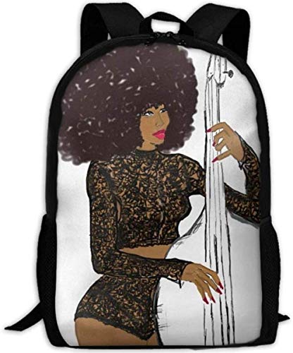 Preisvergleich Produktbild 3D Gedruckter Rucksack,Stilvolle Schulrucksack,Casual Personality Daypacks Für Junge Mädchen Und Jungen,Schwarze Frauen Natürliches Afro-Haar Casual Daypacks 3D-Druck Reiserucksack College School