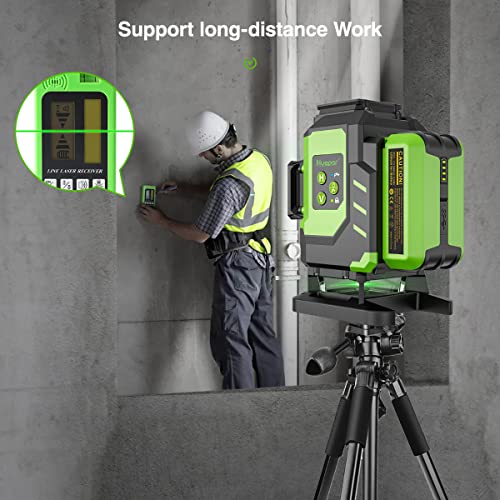 image for Huepar 3D Laser level Green Beam Tiling Floor Laser Tool with 2 Li-ion
