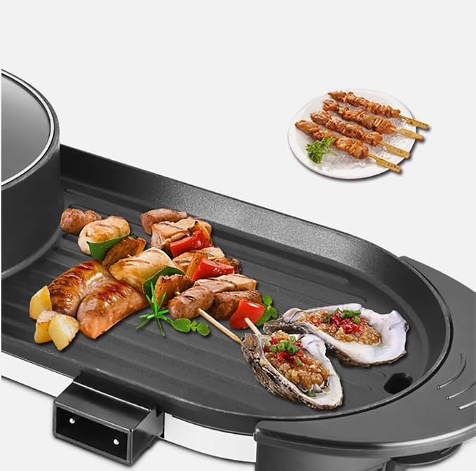 Olla Eléctrica 2 en 1 Hot Pot y Grill 2200W Negro miniatura 7