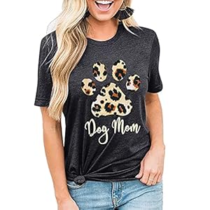 Umsuhu-Dog-Mom-Leopard-Sunflower-Shirts-for-Women-Graphic-Tee-Shirts-Tops Umsuhu Dog Mom Shirts Gifts for Women Dog Lover Shirts Gifts Cute Paw Graphic Tee Shirts Tops (X-Large, A-Dark Gray)