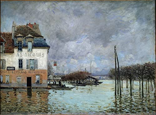 Impression d'affiches Inondation à Port Marly Alfred Sisley toile 60x90